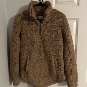 Abercrombie & Fitch Tan Sherpa Quarter zip